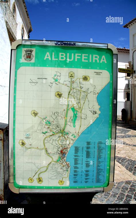 Public map of Albufeira, Old town, Algarve, Portugal, Europe EU Stock ...