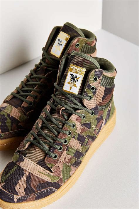 Lyst - Adidas Originals Originals Camo Top Ten Hi Sneaker in Blue