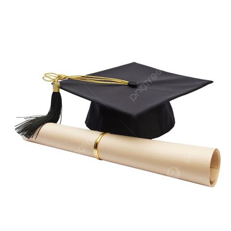 Graduation Hat With Diploma Certificate Roll, Graduation, Hat, With PNG ...