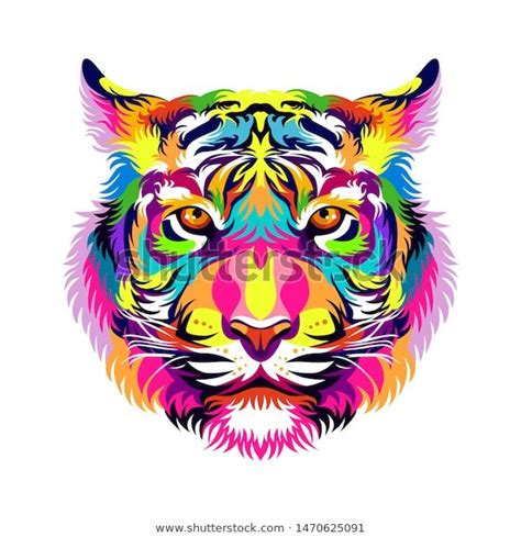 Find Colorful Tiger Head Modern Pop Art stock images in HD and millions ...