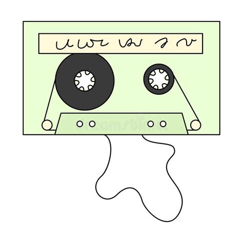 Vector Illustration of Audio Cassette in Cartoon Style. Tape for Analog Audio Player Stock ...