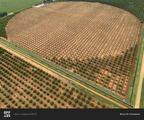 Aerial view of the Vaalharts region in Hartswater, South Africa stock photo - OFFSET