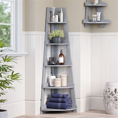 RiverRidge Amery Collection - 5-Tier Corner Ladder Shelf, Gray ...