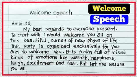 Welcome Speech for Freshers Party by Seniors in School or College ...