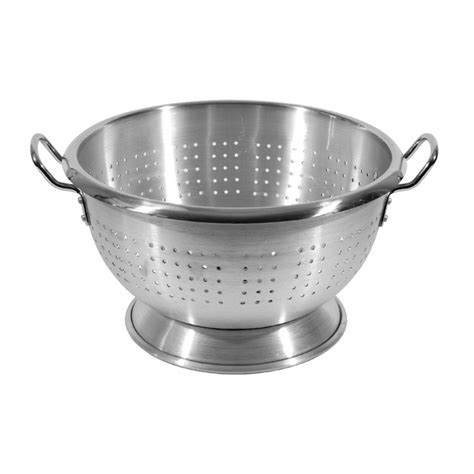 Town 37316 16 qt Aluminum Colander, Large Riveted Handles, Footed Base