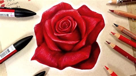 How To Draw A Realistic Rose 🌹 Advent Day 18 🎄 | Realistic rose drawing, Roses drawing, Flower ...