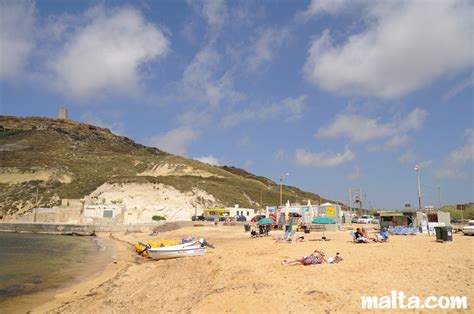 Gnejna Bay, Sandy Beach and Limestone Cliffs