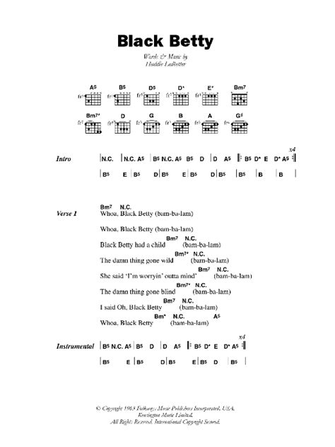 Black Betty by Ram Jam - Guitar Chords/Lyrics - Guitar Instructor