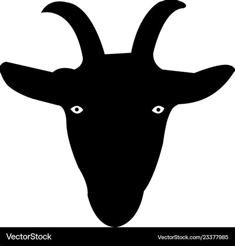 Goat face silhouette icon eps Royalty Free Vector Image