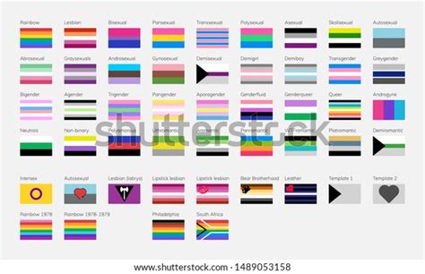 Lgbt Symbols Flat Pride Flags List Stock Vector (Royalty Free) 1489053158 | Shutterstock