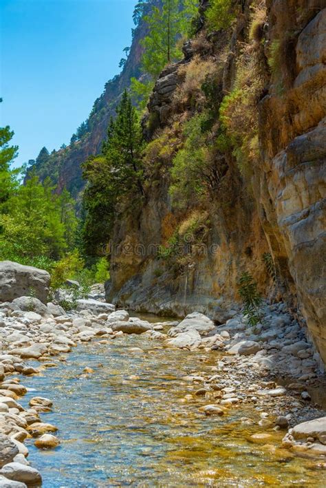 Samaria Gorge at Greek Island Crete Stock Image - Image of track ...