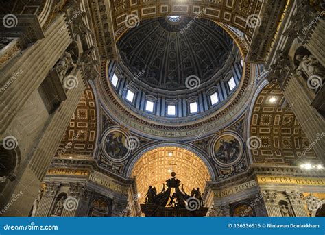 Interior of Saint Peter Basilica San Pietro Editorial Photo - Image of catholic, architecture ...