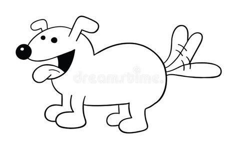 Happy Dog Wagging Its Tail with White Background Cartoon Stock ...