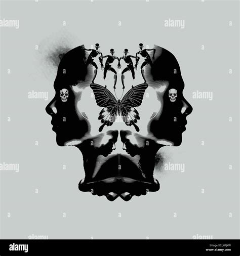 The human mind, thinking and emotional abstract illustration with dark ink stains Stock Vector ...