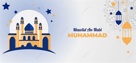 Maulid Nabi Muhammad Background With A Flat Style Mosque, Religion ...