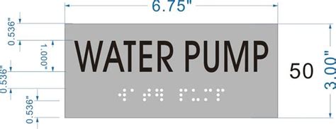 WATER PUMP Sign -Tactile Signs