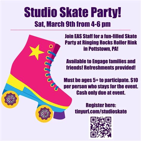 Studio Skate Party (4-6 pm) - ages 5+, The Official Ringing Rocks Roller Rink, Pottstown, 9 ...