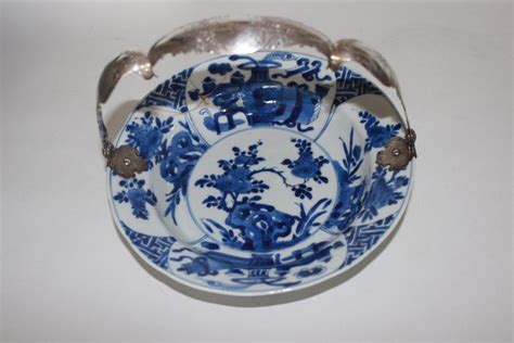 Porcelain Kangxi plate mounted in silver (1) - Kangxi - - Catawiki