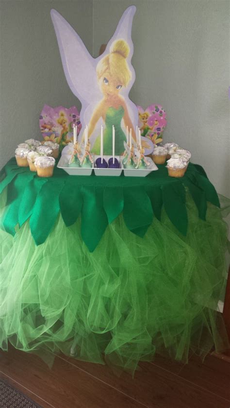 Tinkerbell dessert table | Tinkerbell party theme, Tinkerbell party, Fairy garden birthday party