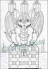 Gargoyle Coloring Pages sketch template
