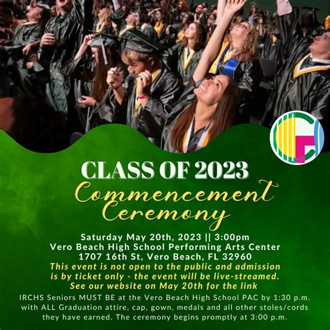 Graduation Ceremony 2023 - May 20th 2023, 3pm | Indian River Charter High School