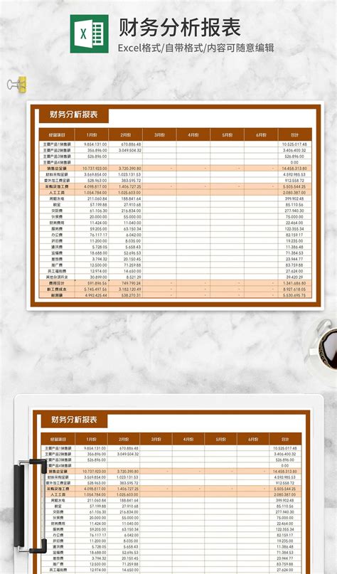 项目经营半年财务分析报表Excel模板 - 财务报表 - 系统之家办公