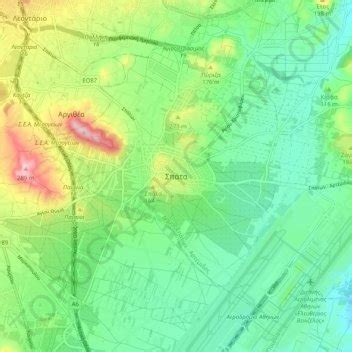 Spata topographic map, elevation, terrain