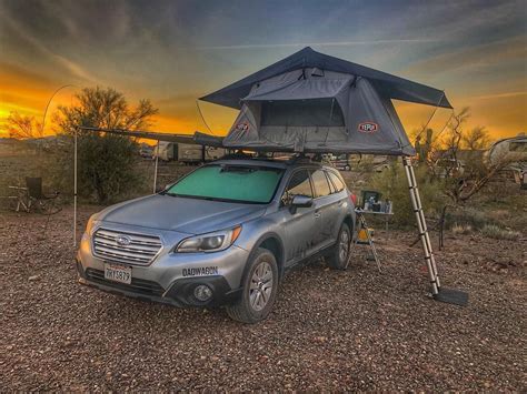 Rick's DadWagon Subaru CarCamper out for some Tent Topped Camping in the desert. Photo by Rick ...