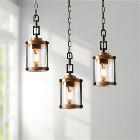 LNC Corta 1-Light Black Modern Farmhouse Hanging Pendant Island Ceiling Light with Cylinder ...