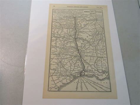 Original Map of the Kansas City Southern Railway from 1918 with ...