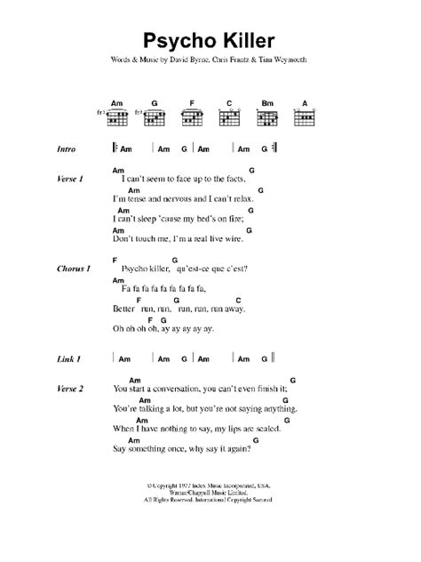 eski Detaylı rasathane psycho killer guitar lesson çeşit imha anlamına gelmek