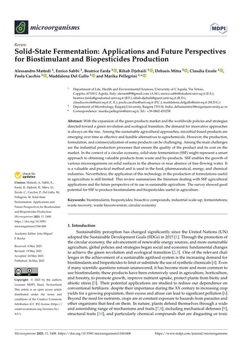 (PDF) Solid-State Fermentation: Applications and Future Perspectives for Biostimulant and ...