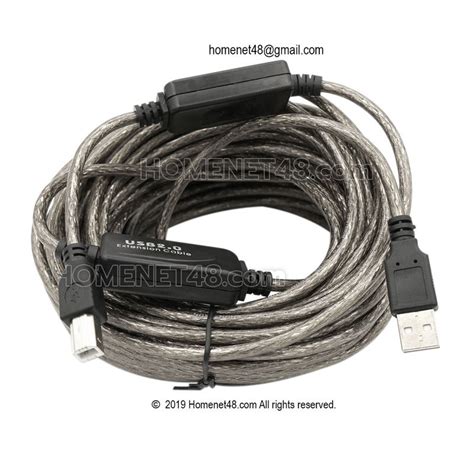 USB 2.0 Printer Scanner Cable with Signal Amplifier Chip - homenet48