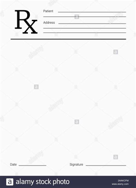 Doctor'S Rx Pad Template. Blank Medical Prescription Form within Blank ...