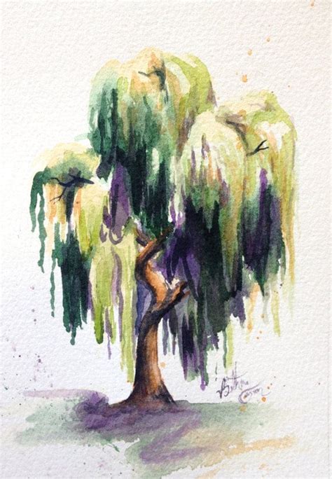 Items similar to Watercolor Willow Tree on Etsy