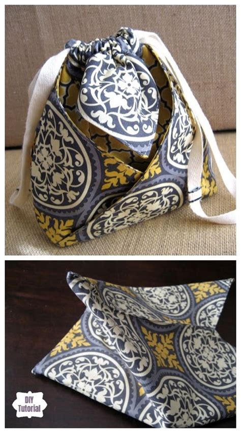 DIY Mini String Pouch Free Sewing Patterns & Tutorials | Fabric Art DIY ...