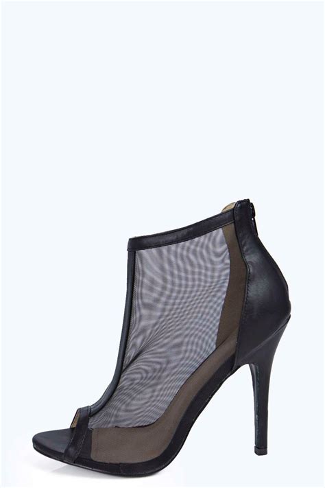 Boohoo Womens Amy Mesh Shoe Boot | eBay