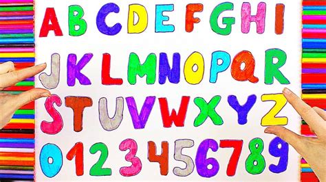 Learn Alphabet For Children ABC Song And Numbers 123 Colors | Drawing ABCD & Nursery Rhymes ...