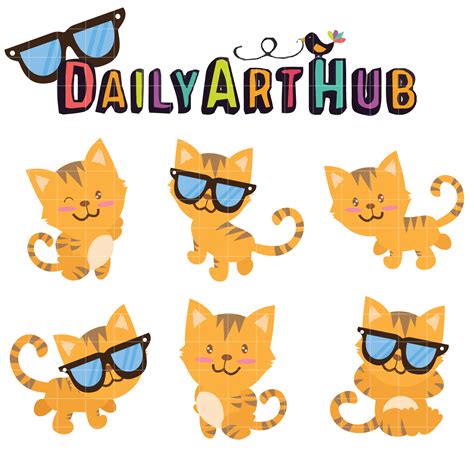 Cool Cat Clip Art Set – Daily Art Hub // Graphics, Alphabets & SVG