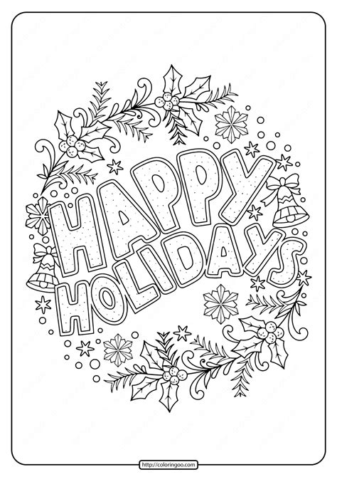 Happy Holidays Coloring Pages | Christmas coloring pages, Printable christmas coloring pages ...