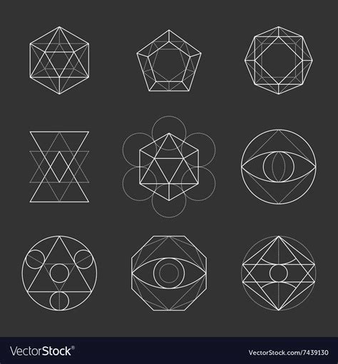 Sacred geometry shapes spirituality alchemy Vector Image