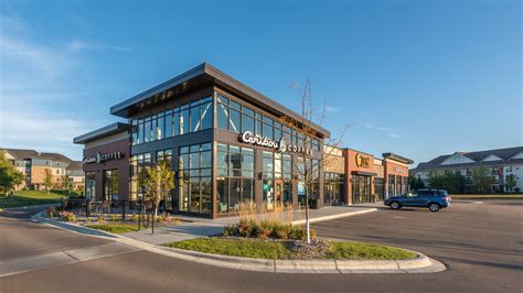 DJR Architecture Cobblestreet Market Apple Valley Minnesota Caribou Coffee Retail Store Shop ...