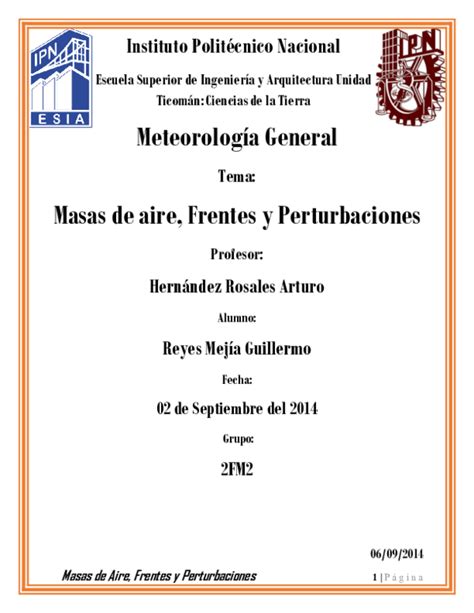 (PDF) Masas de Aire, Frentes y Perturbaciones Meteorología General ...