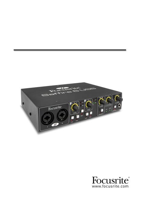 User manual Focusrite Saffire 6 USB (English - 14 pages)