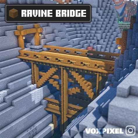 Minecraft Building Designs😇 on Instagram: “Ravine bridge! By @voxpixel ...