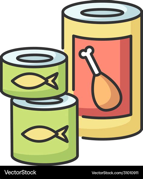 Canned goods and soups rgb color icon Royalty Free Vector