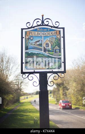 Pulborough Ornamental Village Sign, West Sussex, England Stock Photo - Alamy