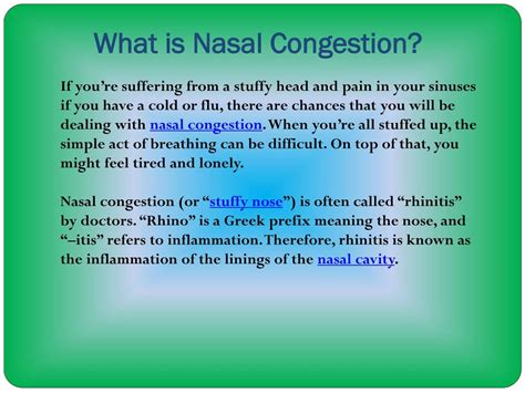 PPT - Nasal Congestion: Causes, Symptoms, Diagnosis and Treatment ...