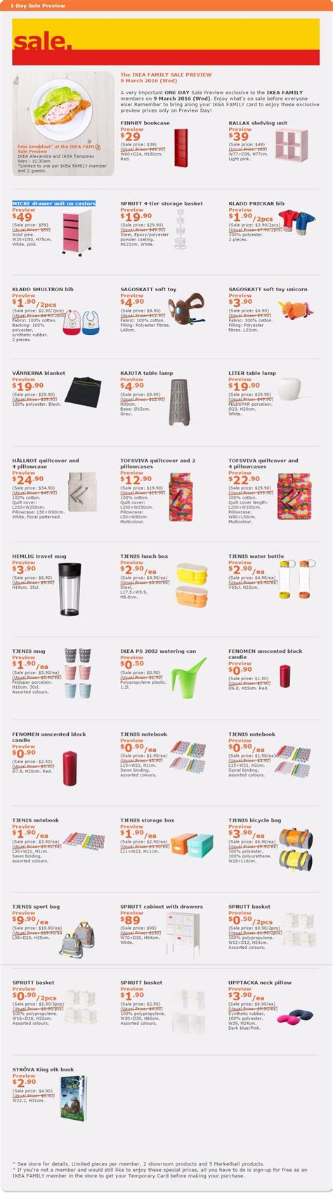 IKEA: FAMILY Sale Preview with Free Breakfast (9 Mar 16) | MoneyDigest.sg