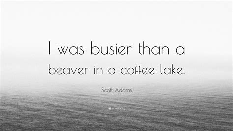 Scott Adams Quote: “I was busier than a beaver in a coffee lake.”